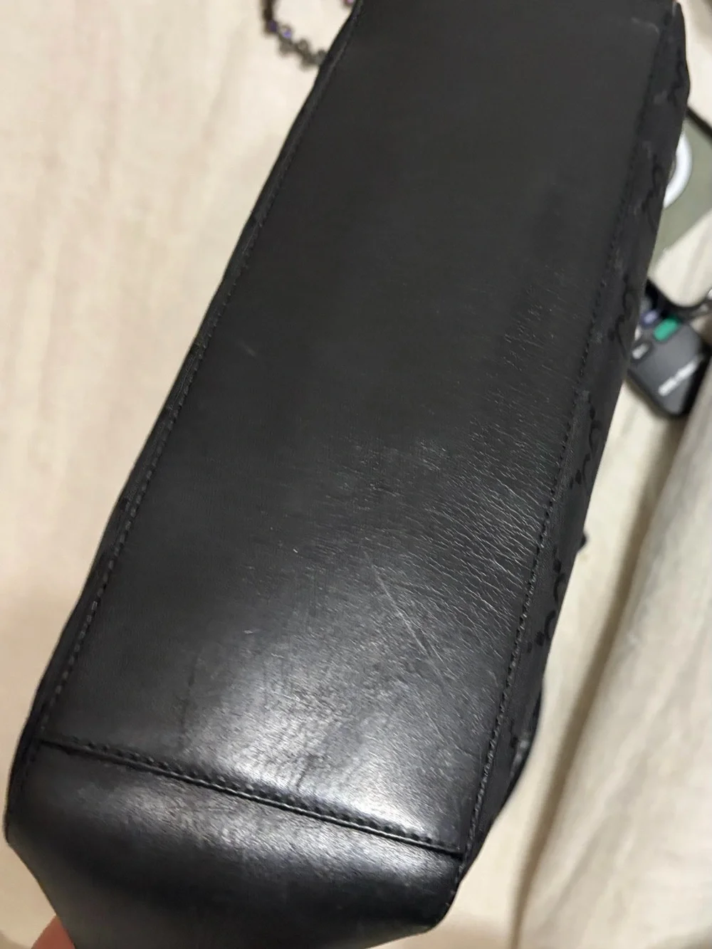 Gucci Black GG Monogram Hobo Shoulder Bag With Matching Wallet.